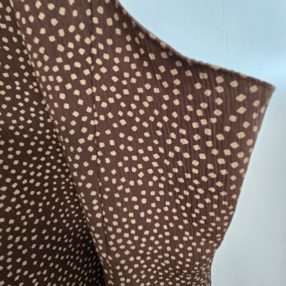 Alfred Dunner Women's Brown Dotted Button Front Vest Size 12 Western Cottage - Picture 4 of 4